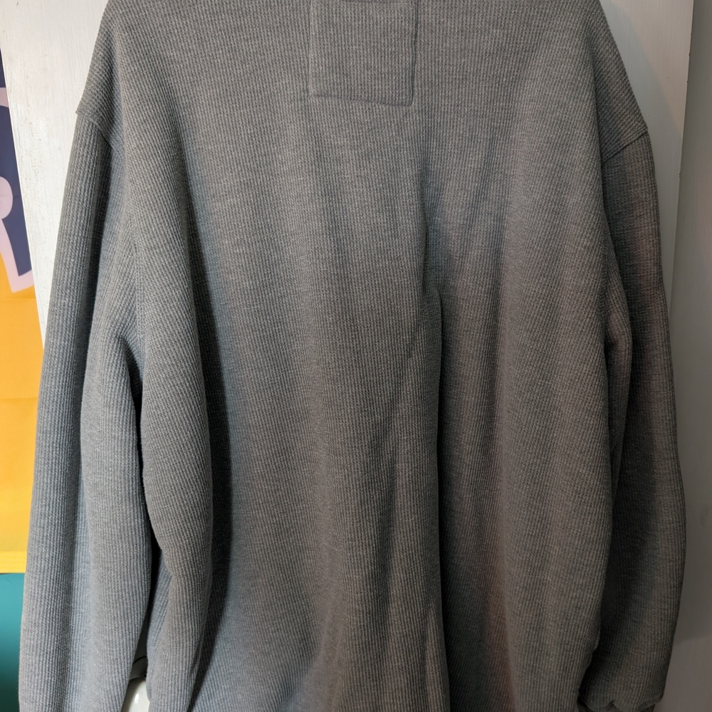 Sonoma Gray Long Sleeve Henley Sherpa Lined Shirt - Picture 3 of 3